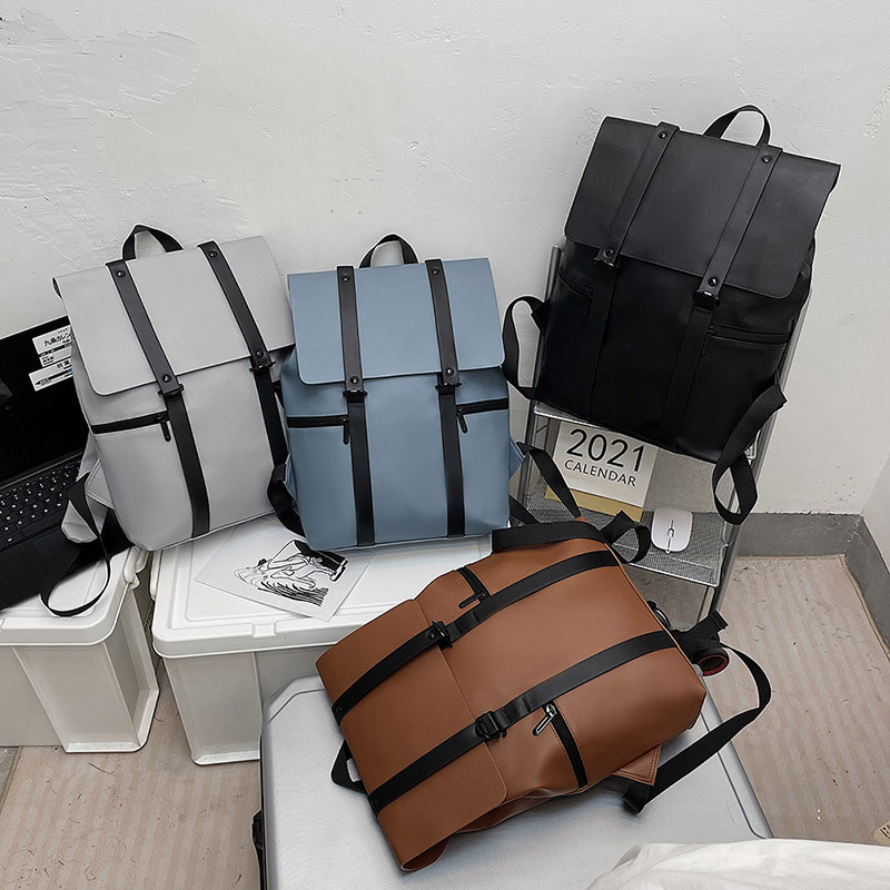 Vintage Waterproof Backpack Men PU Leather Travel Backpacks Rucksack Large Capacity Student School Book Bag Laptop Backpack Bags