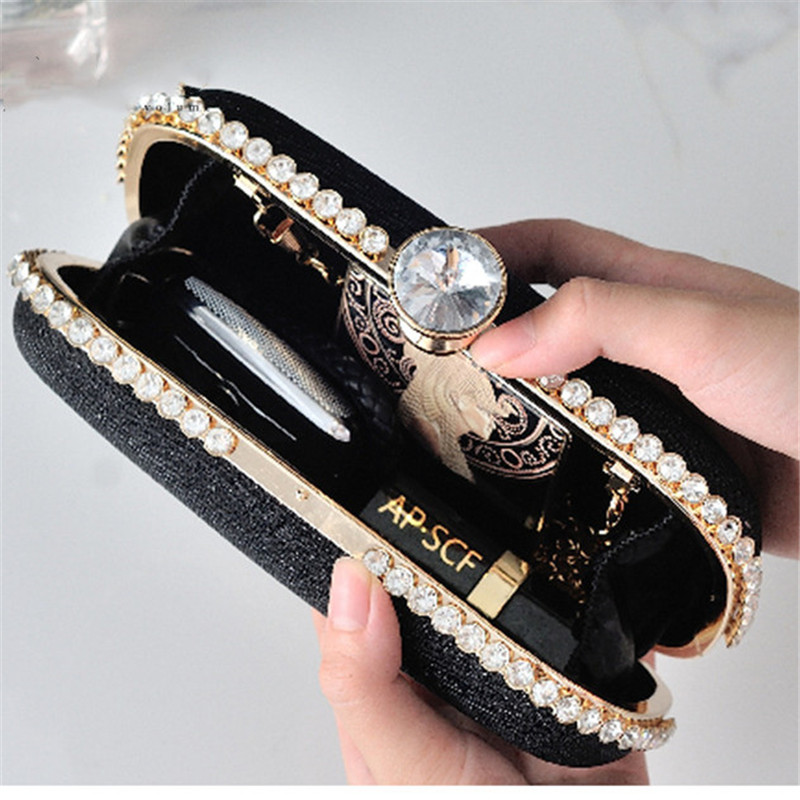 Fashion Diamond Evening Clutch Bag For Women Luxury Glitter Sequins Rhinestone Clutches Handbag Lady Chain Shoulder Bag Purse