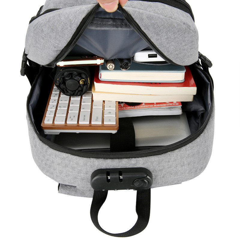 Waterproof Anti Theft Password Lock Backpack Men 15.6 Inch Laptop Backpack USB Charging Oxford School Bag Bagpack for Boy Teen