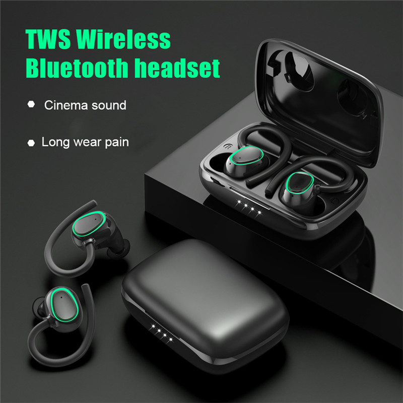 Swimming Waterproof Bluetooth Earphone Dual Wear Style Sport Wireless Headset TWS Ipx7 Earbuds Stereo Headphone With Mic