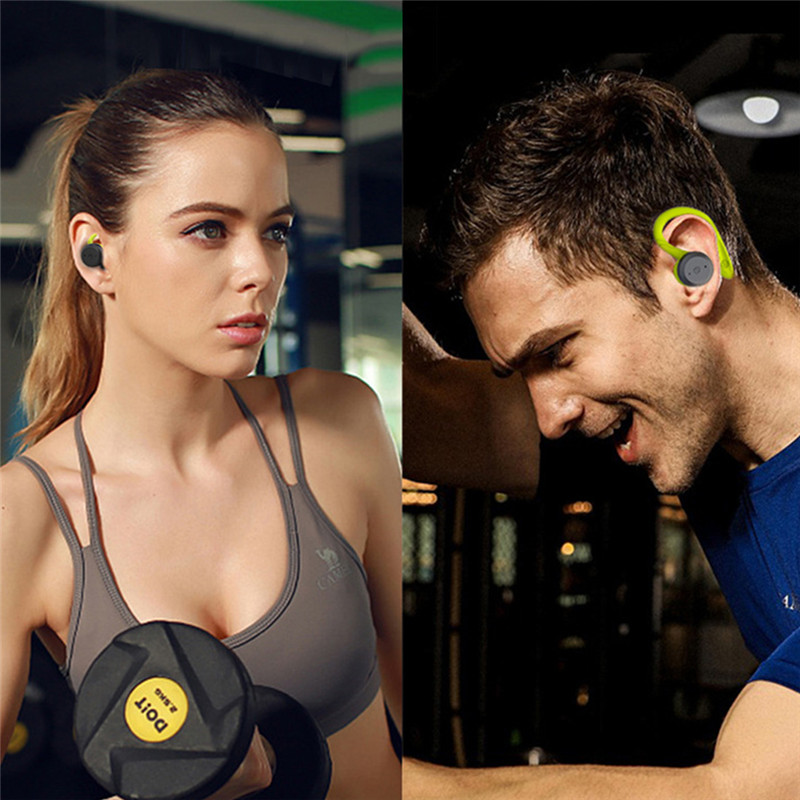 Swimming Waterproof Bluetooth Earphone Dual Wear Style Sport Wireless Headset TWS Ipx7 Earbuds Stereo Headphone With Mic