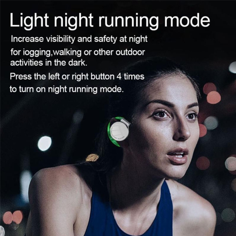 Luminous Headphones TWS Bone Conduction Ear-mounted Sports Headset Wireless Bluetooth Noise-cancelling Earphones