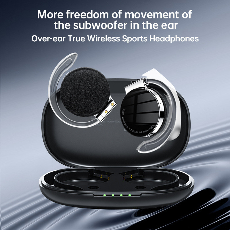 Luminous Headphones TWS Bone Conduction Ear-mounted Sports Headset Wireless Bluetooth Noise-cancelling Earphones