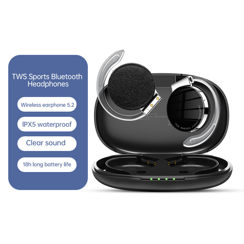 Luminous Headphones TWS Bone Conduction Ear-mounted Sports Headset Wireless Bluetooth Noise-cancelling Earphones