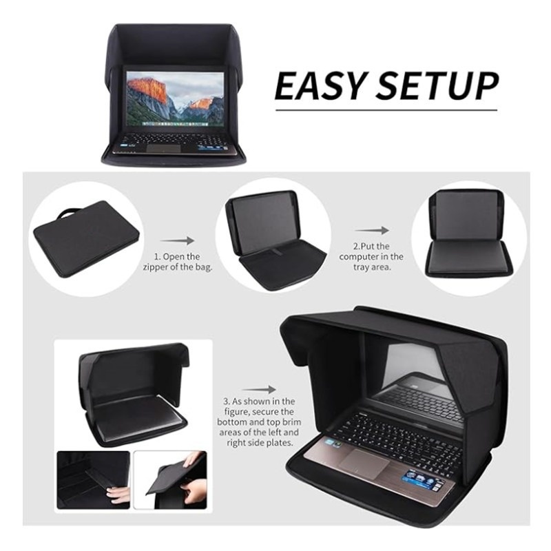 Laptop Sunshade Folding Sun Visor Bag Outdoor Working Sunshade Foldable Notebook Laptop Bag Sun Shade for Macbook Cover Case Kit