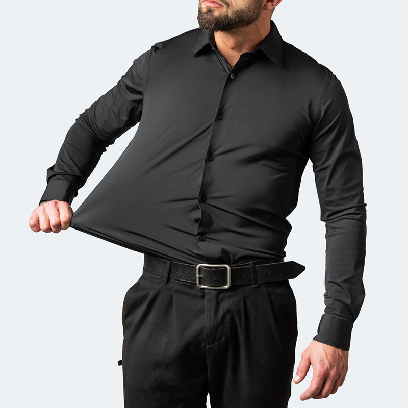 Spring Men's Social Shirt Slim Business Dress Shirts Male Long Sleeve Casual Formal Elegant Shirt Blouses Tops Man Brand Clothes
