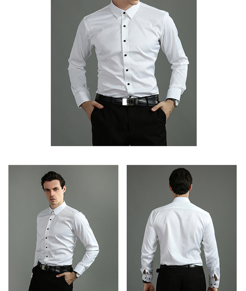 Spring Men's Social Shirt Slim Business Dress Shirts Male Long Sleeve Casual Formal Elegant Shirt Blouses Tops Man Brand Clothes