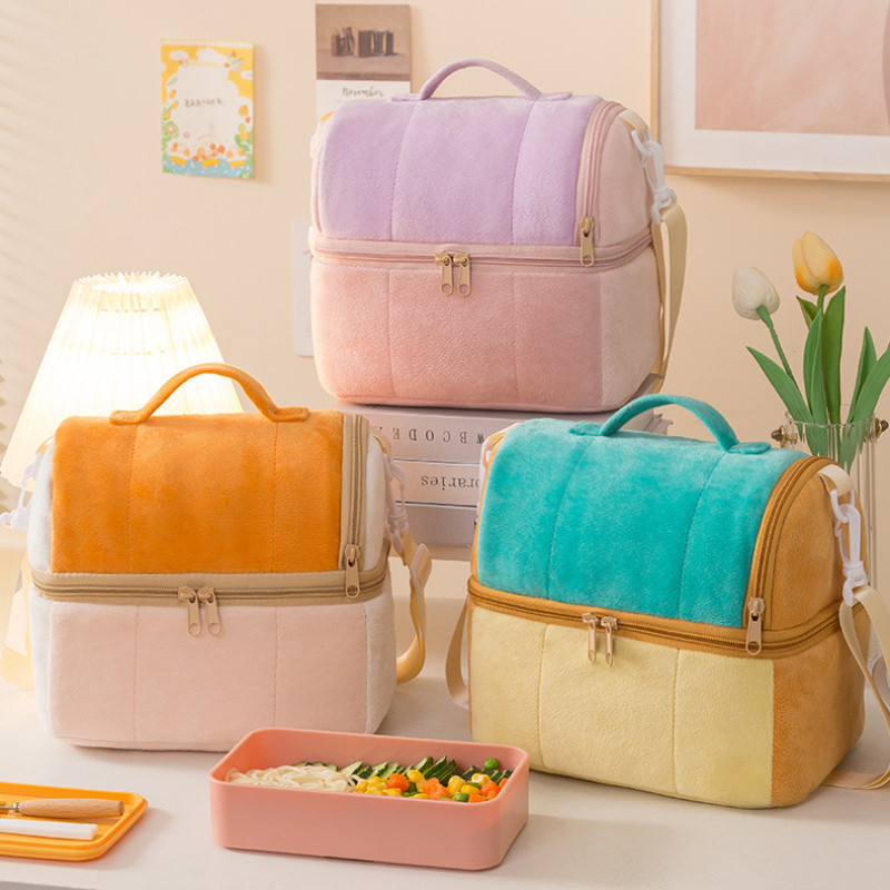 Large Capacity Thermal Lunch Bag Portable Cooler Bag Insulated Food Bag Toast Handbag for Work School Picnic Bento Bags