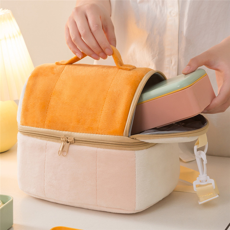 Large Capacity Thermal Lunch Bag Portable Cooler Bag Insulated Food Bag Toast Handbag for Work School Picnic Bento Bags