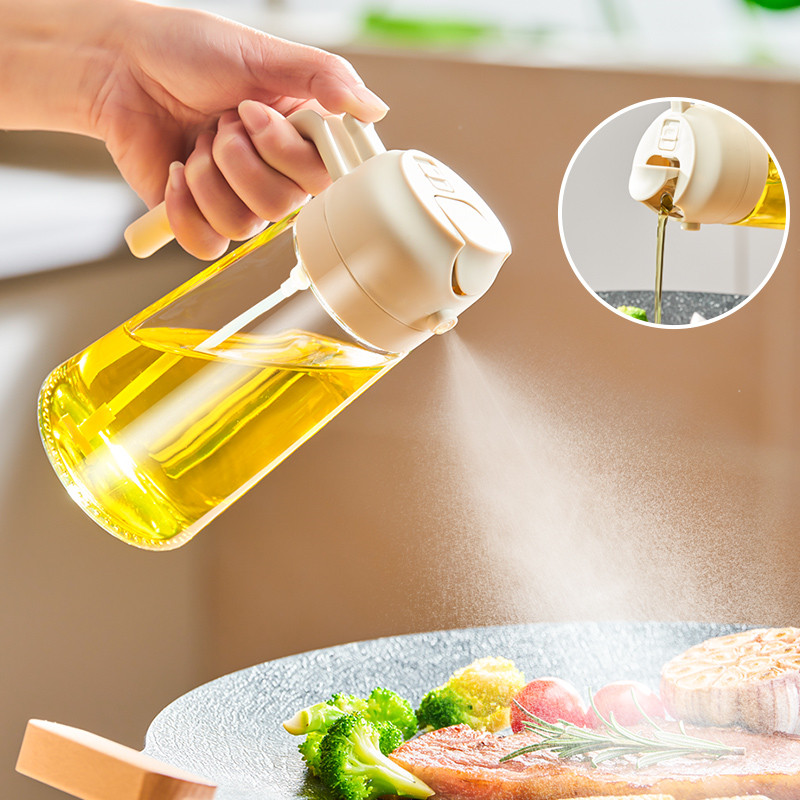 2 in 1 Oil Spray Bottle BBQ Cooking Olive Oil Sprayer Kitchen Baking Oil Spray Empty Bottle Vinegar Bottle Oil Dispenser Pot