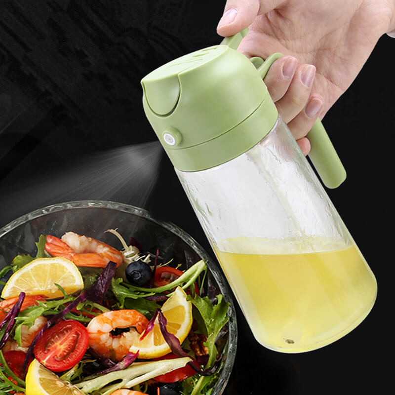 2 in 1 Oil Spray Bottle BBQ Cooking Olive Oil Sprayer Kitchen Baking Oil Spray Empty Bottle Vinegar Bottle Oil Dispenser Pot