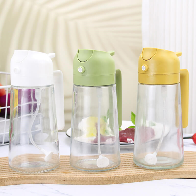 2 in 1 Oil Spray Bottle BBQ Cooking Olive Oil Sprayer Kitchen Baking Oil Spray Empty Bottle Vinegar Bottle Oil Dispenser Pot