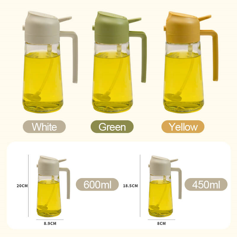 2 in 1 Oil Spray Bottle BBQ Cooking Olive Oil Sprayer Kitchen Baking Oil Spray Empty Bottle Vinegar Bottle Oil Dispenser Pot