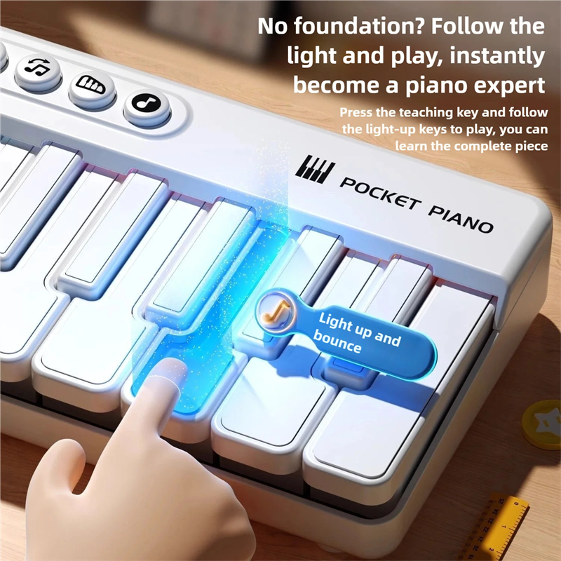 8 Key Mini Pocket Electronic Piano Tone Children's Beginner Music Equipment Multifunctional Small Piano Portable Boys Girls Toys