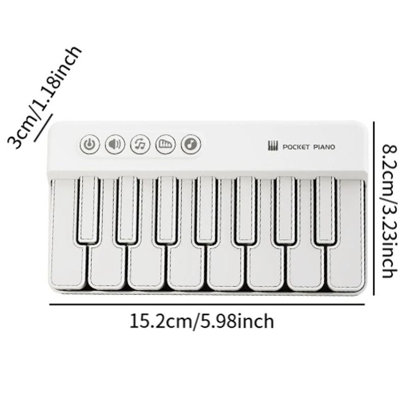 8 Key Mini Pocket Electronic Piano Tone Children's Beginner Music Equipment Multifunctional Small Piano Portable Boys Girls Toys