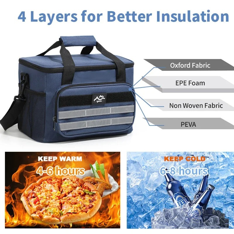 New Insulated Lunch Bag Large Capacity Thermal Lunch Box Outdoor Travel Picnic Thermal Food Carrier Cooler Lunch Bags