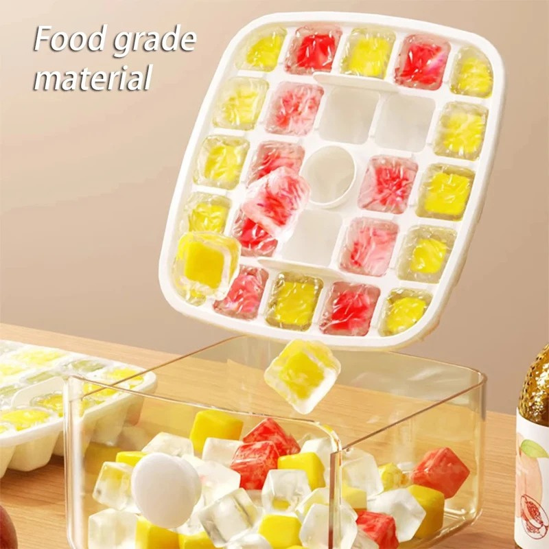 Press Ice Cube Mold Ice Box Frozen Ball Ware Abrasives Large Capacity Ice Storage Household Food Grade Ice Maker Tray