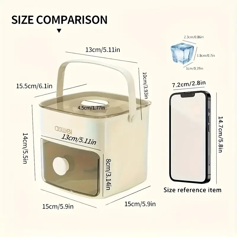 Press Ice Cube Mold Ice Box Frozen Ball Ware Abrasives Large Capacity Ice Storage Household Food Grade Ice Maker Tray