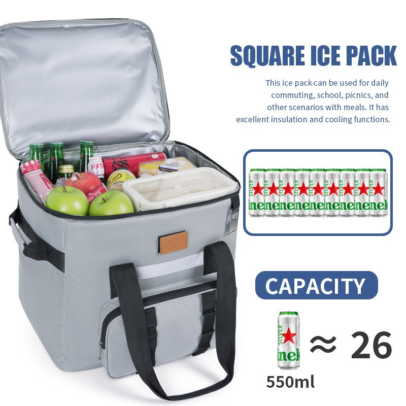 Large Capacity Totes Bento Insulated Lunch Bag Picnic Food Box Storage Ice Cooler Thermal Bag Portable Handheld Travel Bags