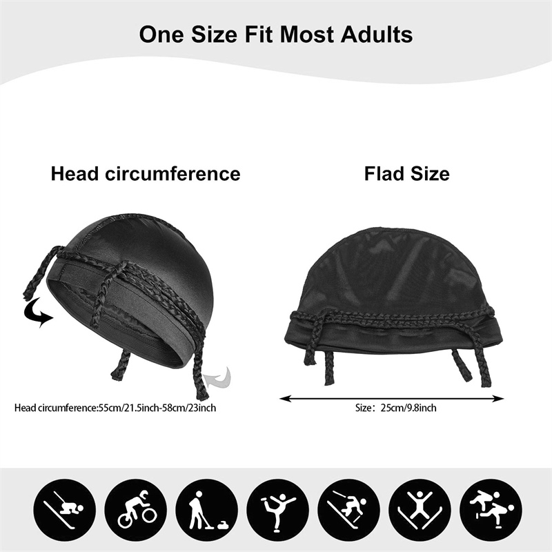 Imitation Silk Men Dome Cap Elastic Braid Hat Riding Running Sports Cap Night Sleep Headcover Beanie Bonnet Hair Accessories