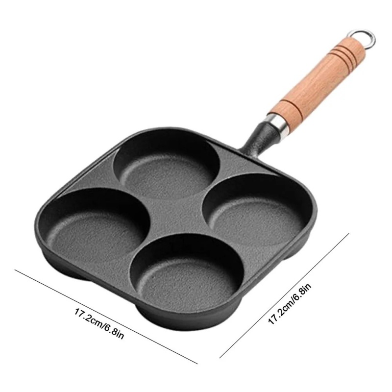 4 Hole Egg Pancake Steak Pan Non-Stick Breakfast Grill Cooking Pot Egg Frying Pan Pancake Pan Egg Burger Ham Pan Grill Pan