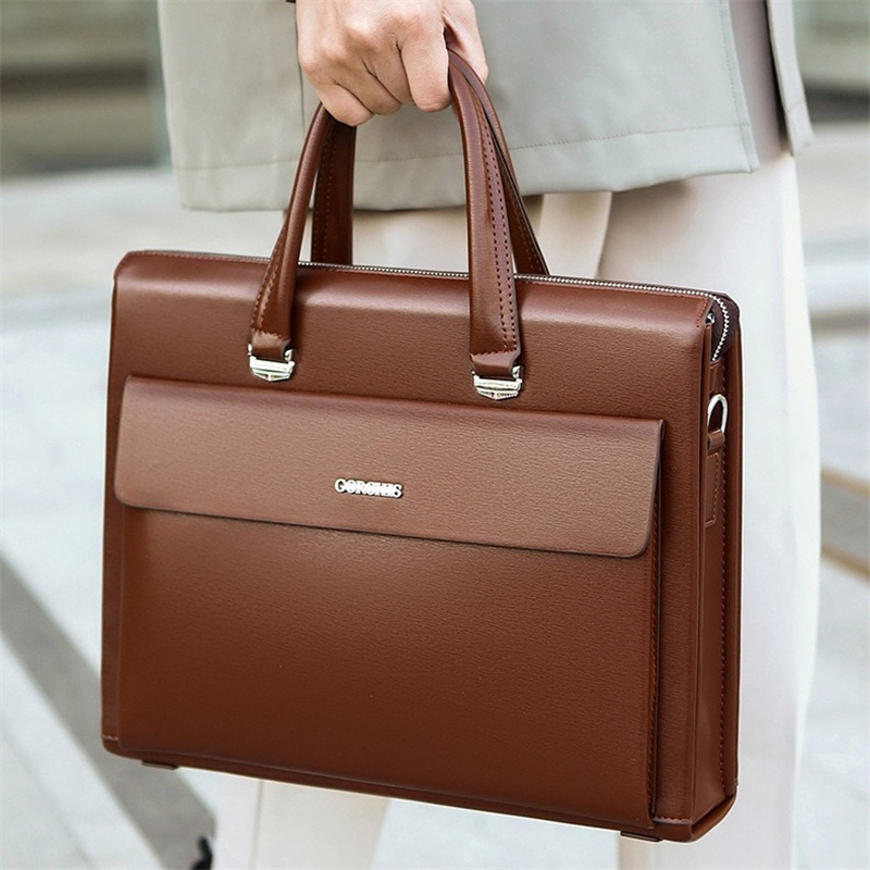 Luxury Briefcases Men Leather Designer Anti-theft Password Lock Tote Bag Business Office Laptop Handbag Shoulder Messenger Bag