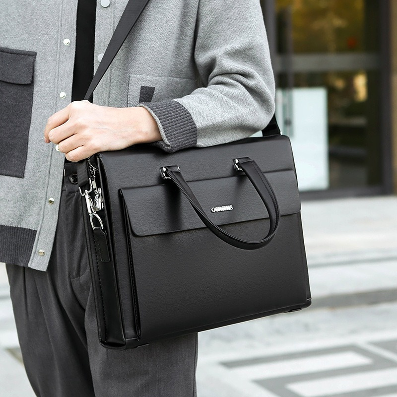 Luxury Briefcases Men Leather Designer Anti-theft Password Lock Tote Bag Business Office Laptop Handbag Shoulder Messenger Bag