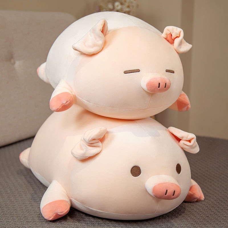 Sleeping Piggy Pillow Pig Plush Toy Cute Animal Cushion Sofa Bedroom Decor Holiday Birthday Valentine Gift Home Ornament Doll