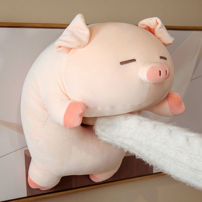 Sleeping Piggy Pillow Pig Plush Toy Cute Animal Cushion Sofa Bedroom Decor Holiday Birthday Valentine Gift Home Ornament Doll