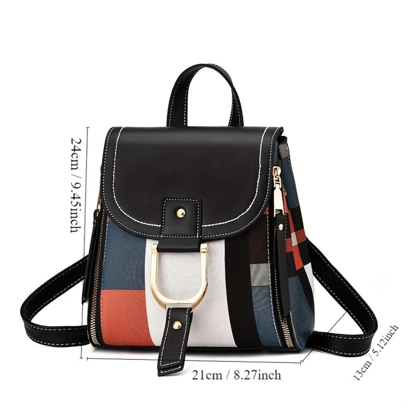 Women Soft Leather Backpack Vintage Female Shoulder Bag Casual Travel Ladies Knapsack Multi-purpose Fashion Splicing School Bag