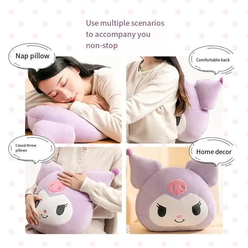 Sanrio Cute Cartoon Kuromi Cinnamoroll Elastic Soft Pillow Cushion Home Dormitory Bedroom Sofa Throw Pillow Plush Toy Gifts