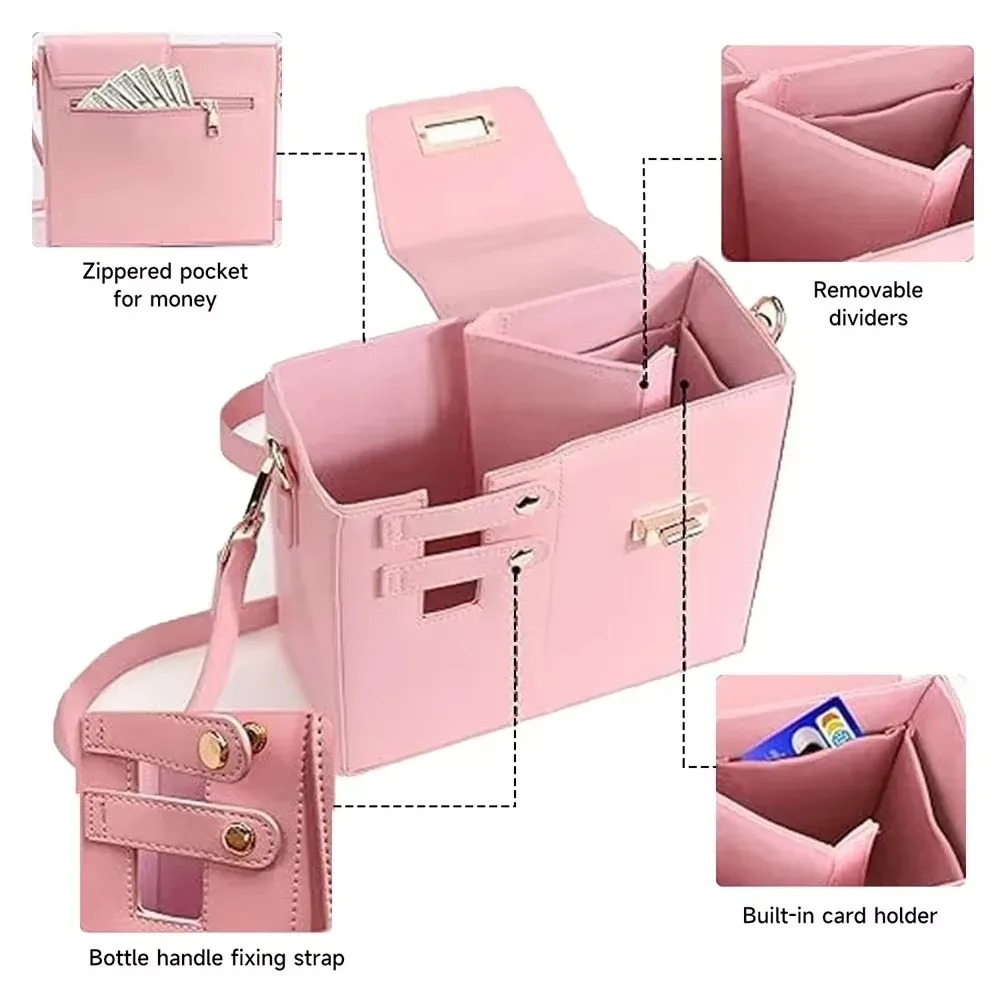 Outdoor Portable Water Cup Storage Bag Water Beverage Bottle Bag With Shoulder Strap Cup Bottle Crossbody Bag Storage Pocket
