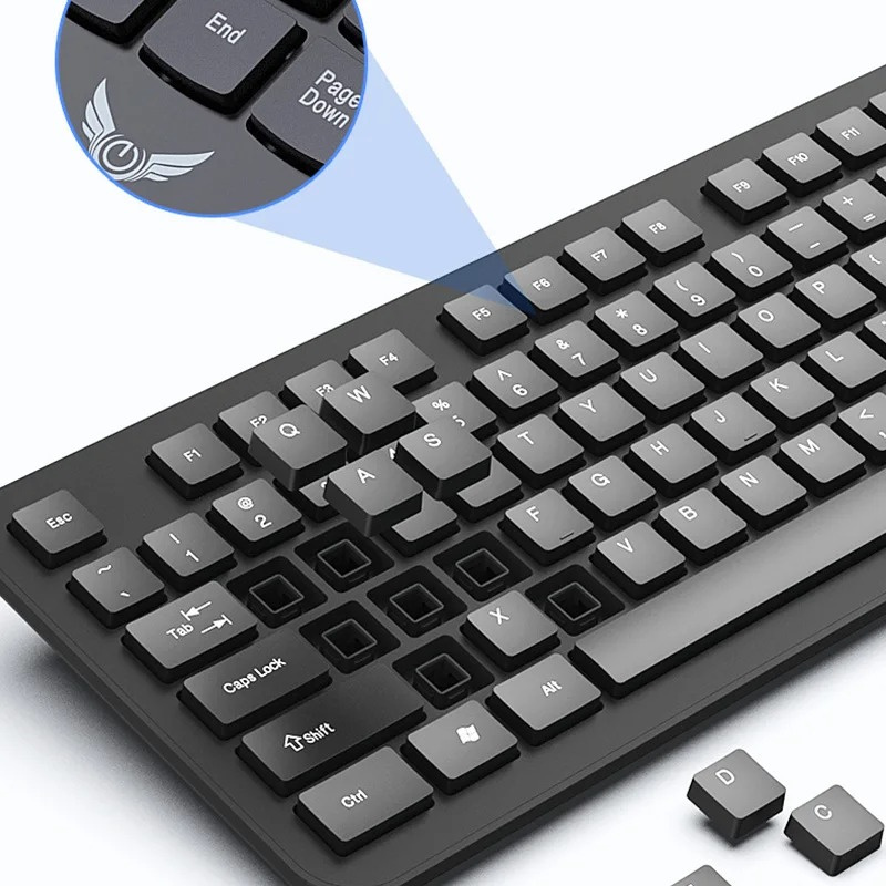 2.4G Wireless Keyboard Mouse Set 104 Keys Standard Keyboard Gaming Keyboard Mouse Kit for Android TV Box Laptop PC Accessories