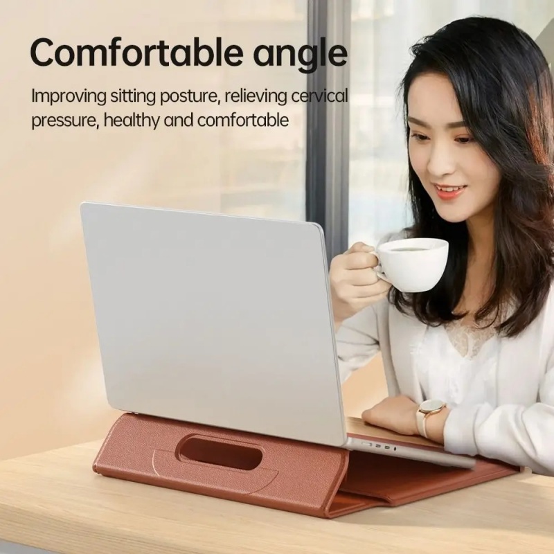 PU Leather Laptop Handbag Laptop Sleeve Bag With Stand 13/14/15/16 inch Notebook Case Cover For Lenovo HP Dell ASUS