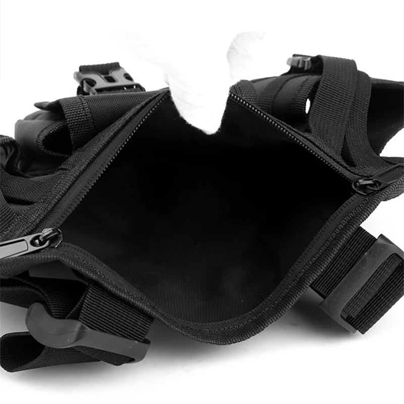 Reflective Design Waterproof Front Chest Bag Running Hip Hop Streetwear Vest Bag Multiple Pockets Outdoor Hiking Backpack