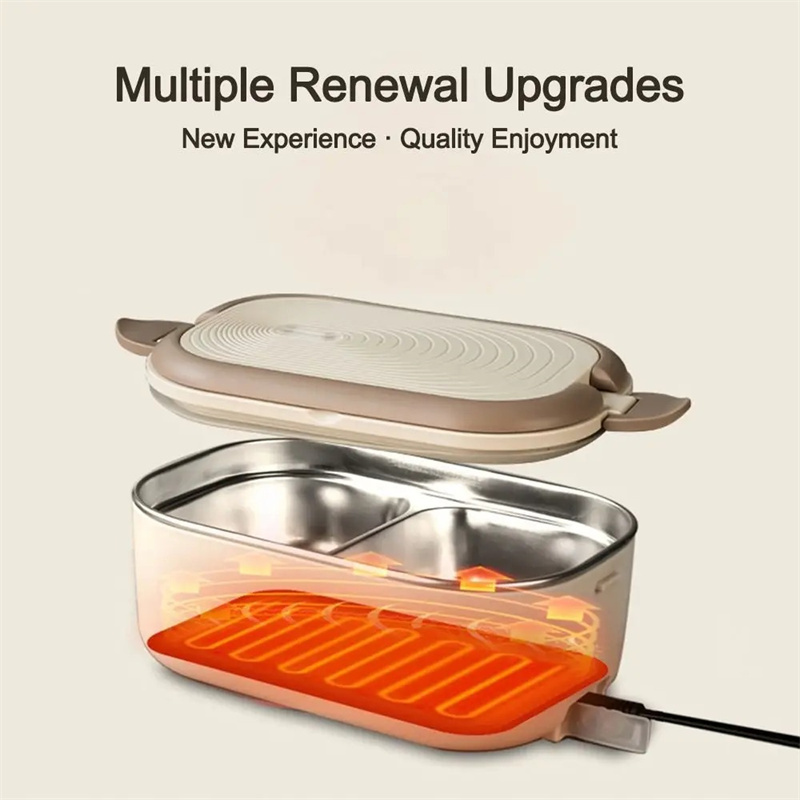 EU/UK/US Plug 304 Stainless Steel Electric Lunch Box Food Heated Warmer Container Constant Temperature Heated Lunch Box