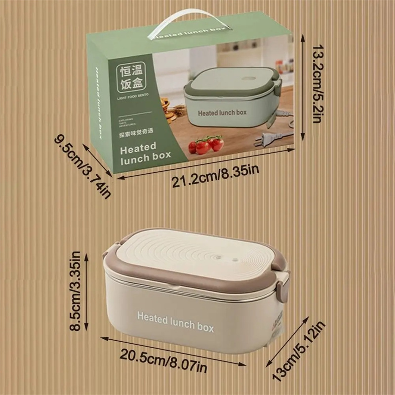 EU/UK/US Plug 304 Stainless Steel Electric Lunch Box Food Heated Warmer Container Constant Temperature Heated Lunch Box