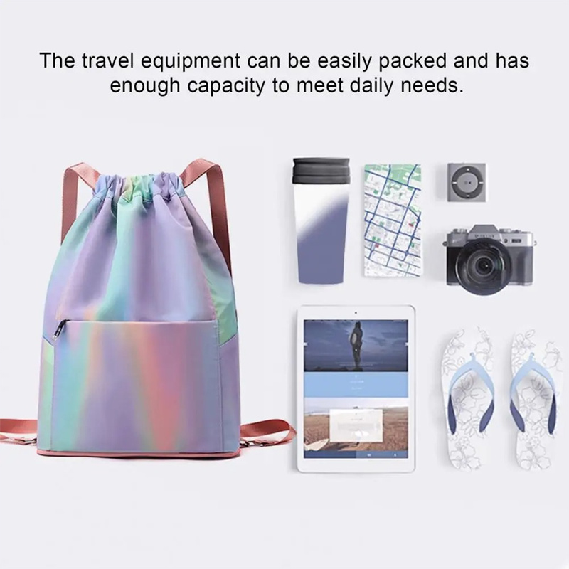 Unisex Basketball Travel Sports Bag Foldable Drawstring Backpack Large Capacity Lightweight Gym Bag Simple Design Shoulder Bag