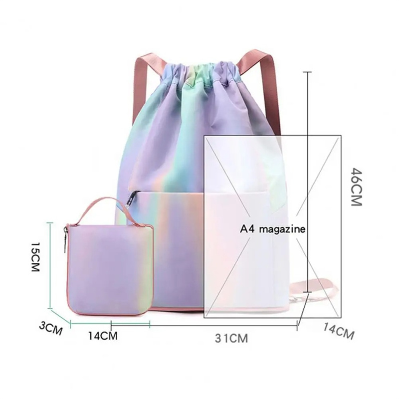 Unisex Basketball Travel Sports Bag Foldable Drawstring Backpack Large Capacity Lightweight Gym Bag Simple Design Shoulder Bag