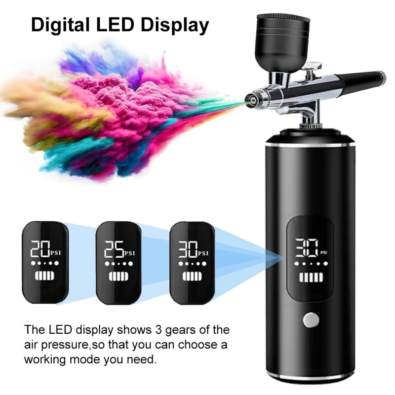 Airbrush with Compressor Mini Spray Tool for Painting Tattoo Nails Art Portable Wireless Electric Airbrush Kit Oxygen Injector