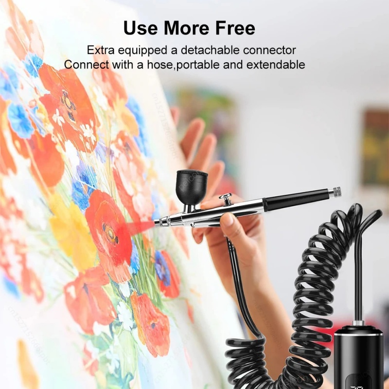Airbrush with Compressor Mini Spray Tool for Painting Tattoo Nails Art Portable Wireless Electric Airbrush Kit Oxygen Injector