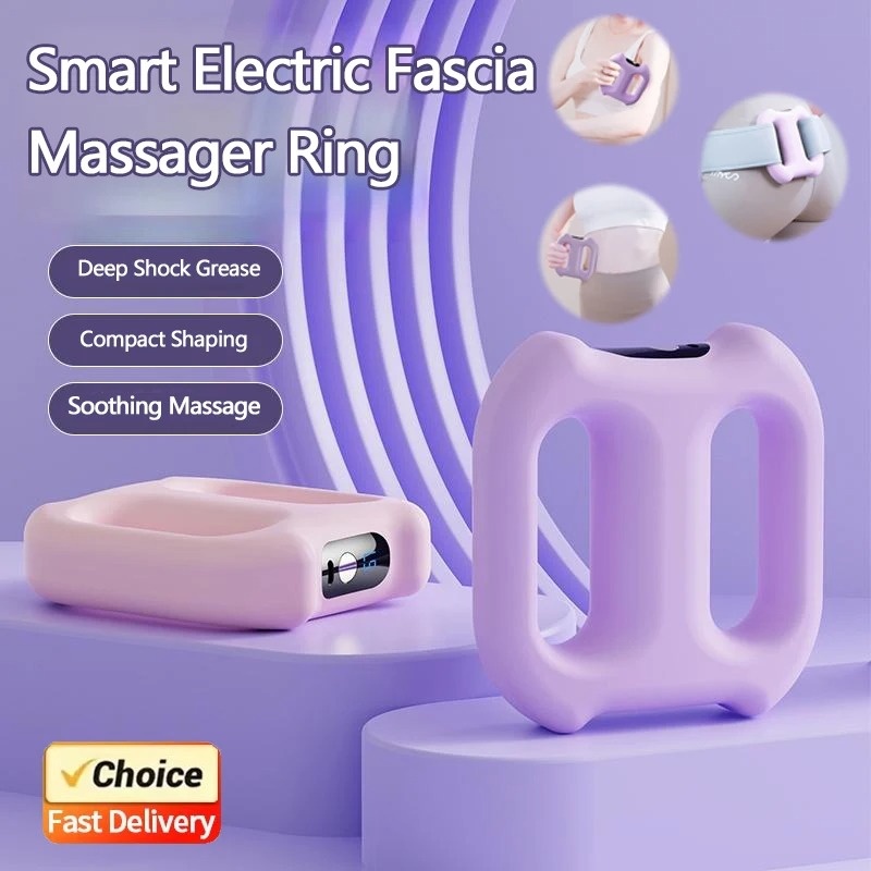 Electric Fascia Ring Massager Full Body Slimming Multifunctional Deep Tissue Vibration Massage with Belt for Muscle Relaxation