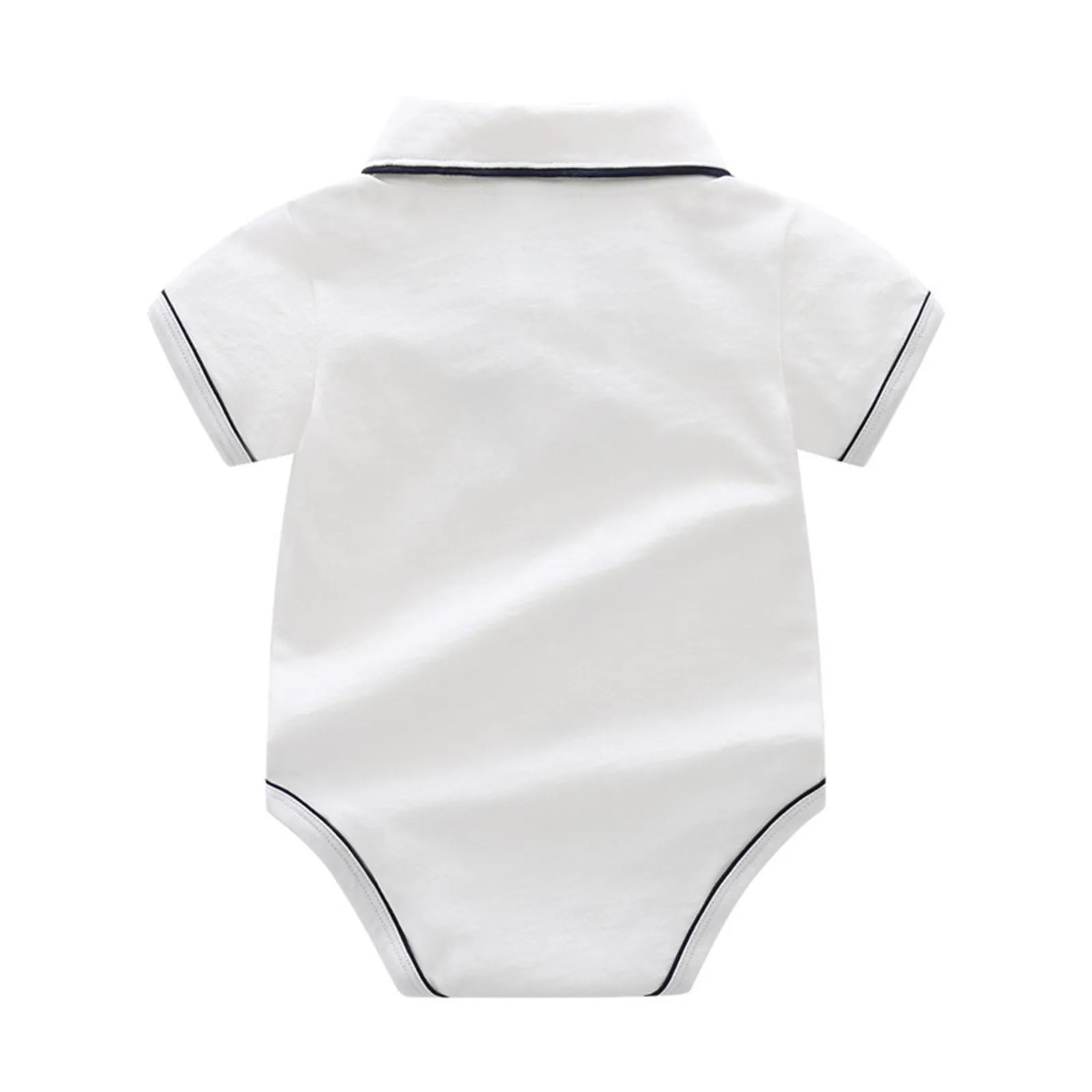 Newborn Baby Romper Boys Bow Tie Short Sleeve Onesies Bodysuit 100-Day Ceremony Jumpsuit Clothes Baby Boys Clothes 0-16 Months