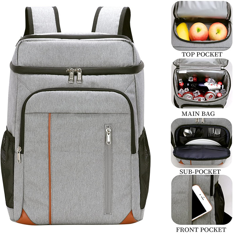 Luxury Thermal Insulation Backpack Large Capacity Outdoor Picnic Backpack Bottle Opener Trolley Ice Bag Cooler Rucksack