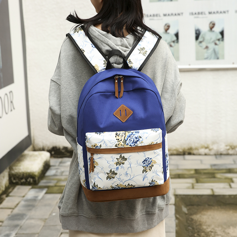 3 Pcs Set Women Floral Backpack Female Simple School Backpacks Bag for Teenager Girls Female College Students Book Bags