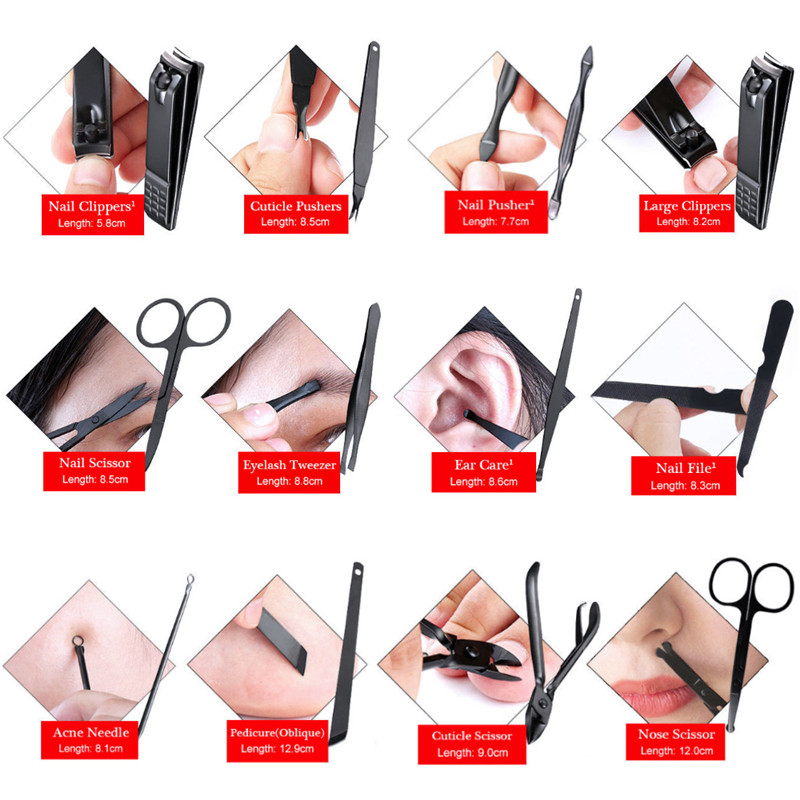 23pcs/set High Quality Manicure Set Nail Clippers Pedicure Scissors Stainless Steel Household Ear Spoon Nail Clippers Nail Tool
