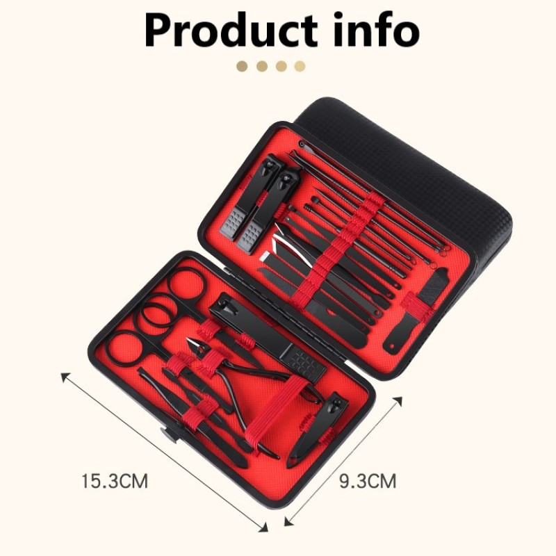 23pcs/set High Quality Manicure Set Nail Clippers Pedicure Scissors Stainless Steel Household Ear Spoon Nail Clippers Nail Tool