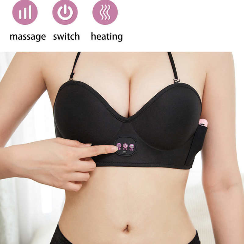 Breast Massager Enlargement Vibration Heating Hot Compress Electric Massage Sexy Bra Shaping Nipple Relaxing Massage Big Breasts