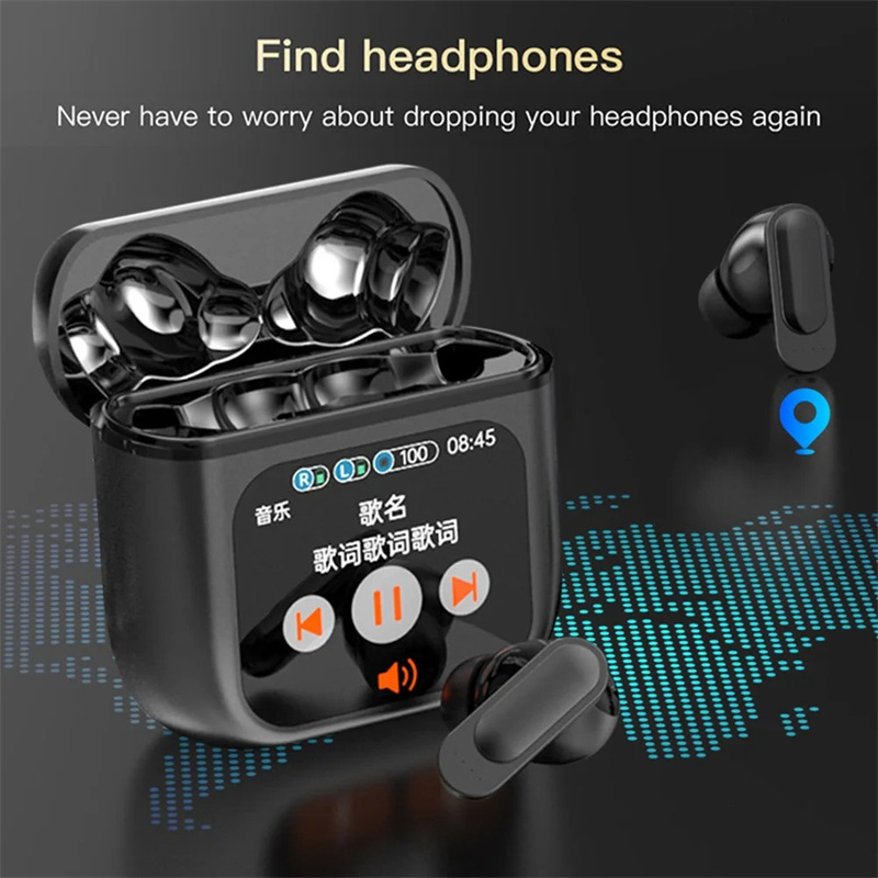 SE60 Wireless Bluetooth Headphone ANC TWS Earphones LED Touch Screen Visible Active Noise Cancelling Headset Sport Earphone