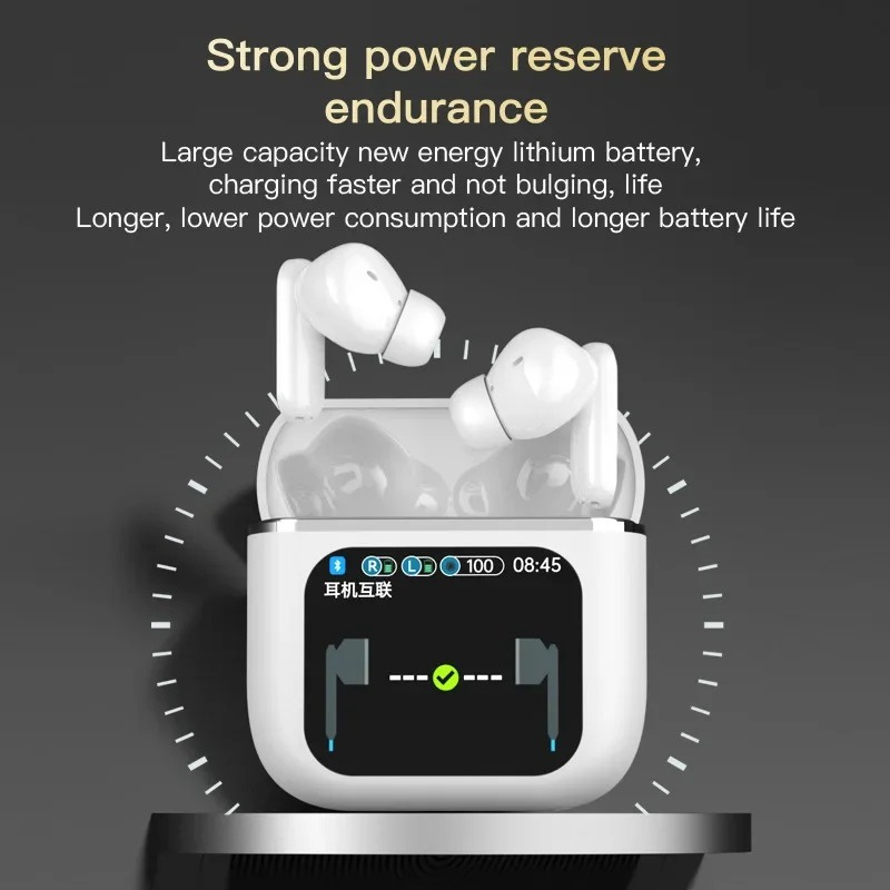 SE60 Wireless Bluetooth Headphone ANC TWS Earphones LED Touch Screen Visible Active Noise Cancelling Headset Sport Earphone